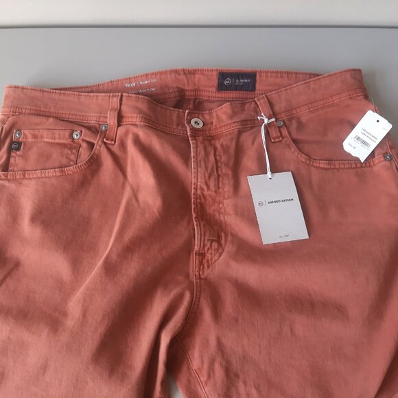 AG - Tellis - Italian Stretch Sueded Sateen Pants - Mens 38 x 34 - New w/ Tags - Picture 2 of 13